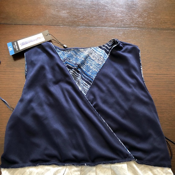 NWT Mario Serrani Maxi Dress in shades of blues and white.  Size: Large - Picture 10 of 11